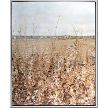 Umber Fields I Hand Embellished Framed Canvas 24"W x 30"H