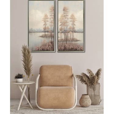 Oak Forest I Hand Embellished Framed Canvas 18"W x 36"H