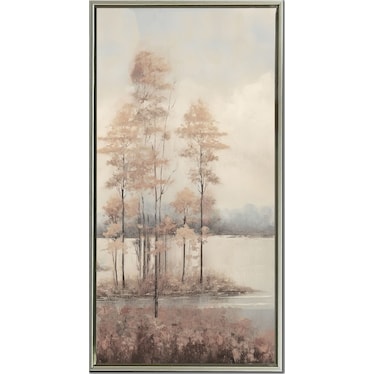 Oak Forest II Hand Embellished Framed Canvas 18"W x 36"H