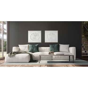 White Wish II Framed Canvas Oil Painting 30"W x 30"H Each