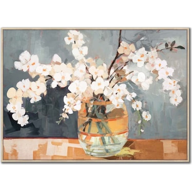 Blooming Vase Textured Framed Painting 55"W x 40"H