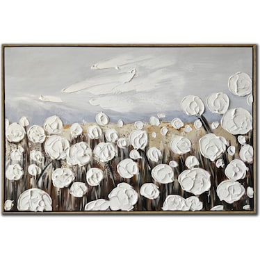 Cotton Field Framed Canvas Oil Painting 36"W x 24"H