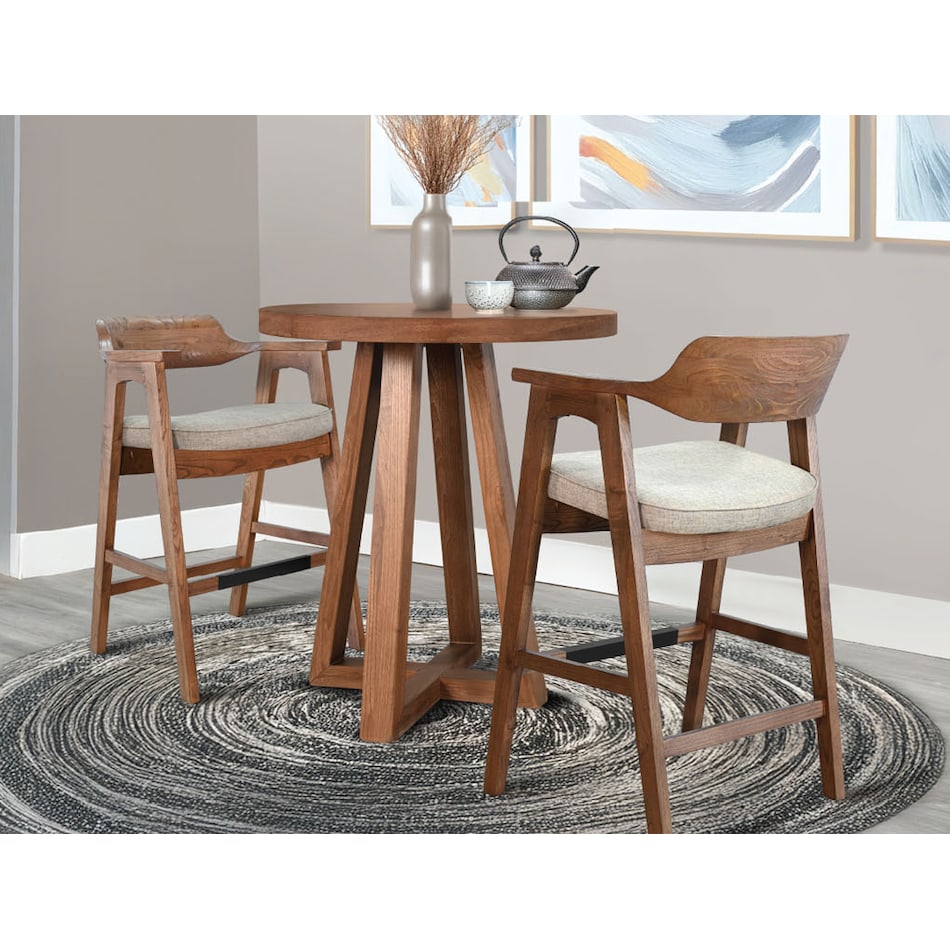 sund brown inch bar table round oval   