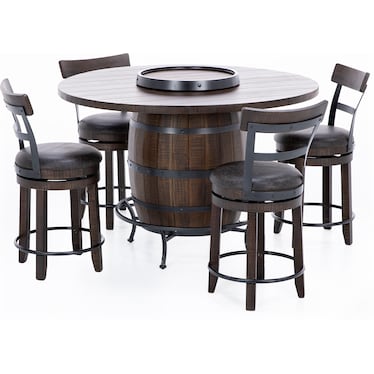 Homestead Pub Table w/ Wine Barrel Base