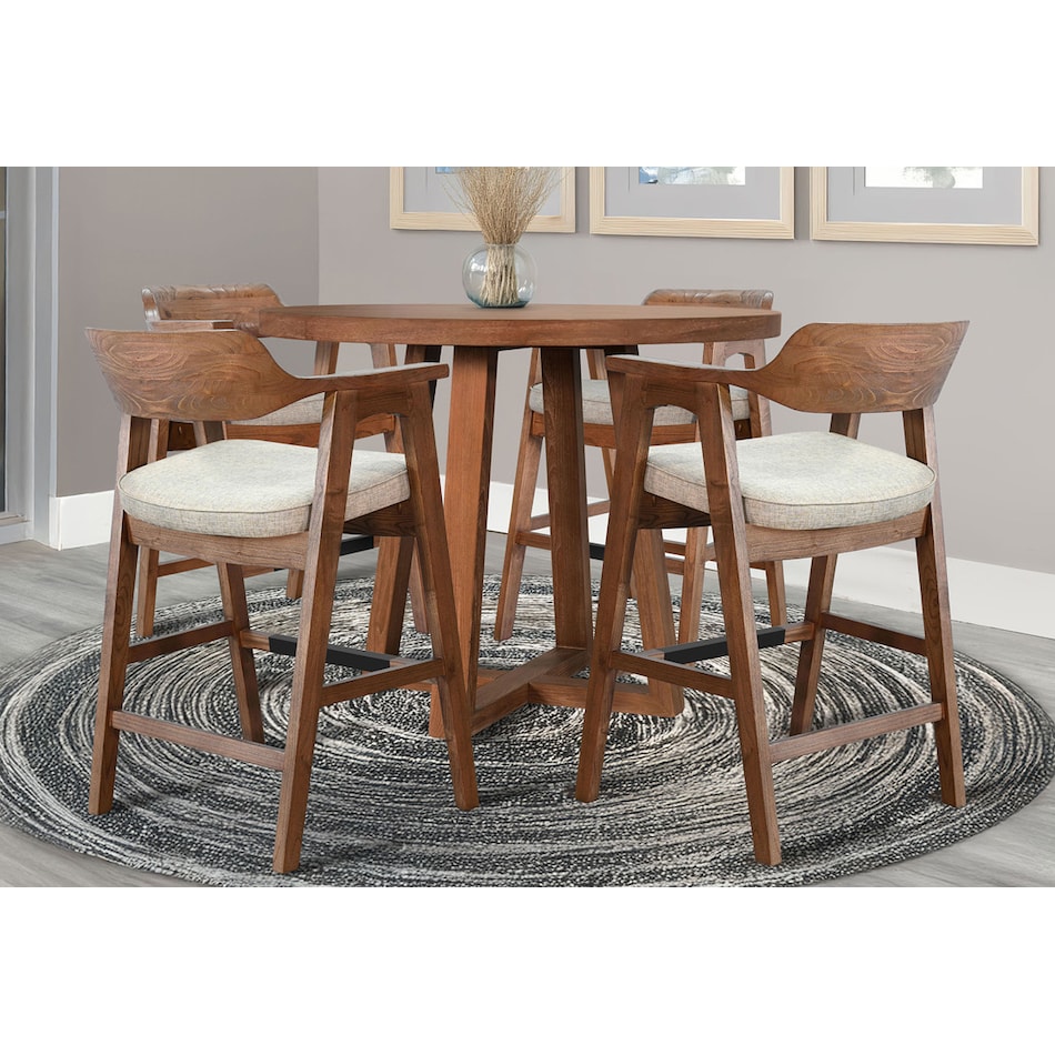 sund brown inch bar table round oval   