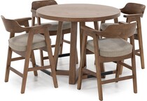 sund brown inch bar table round oval   