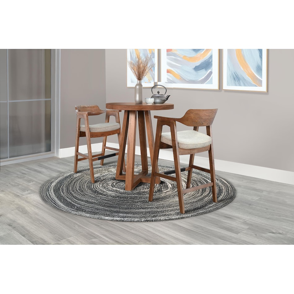 sund brown inch bar table round oval lifestyle image   