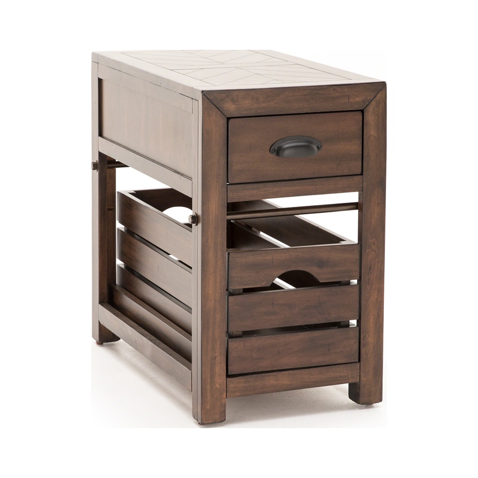 sund brown end table   