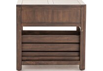 sund brown end table   