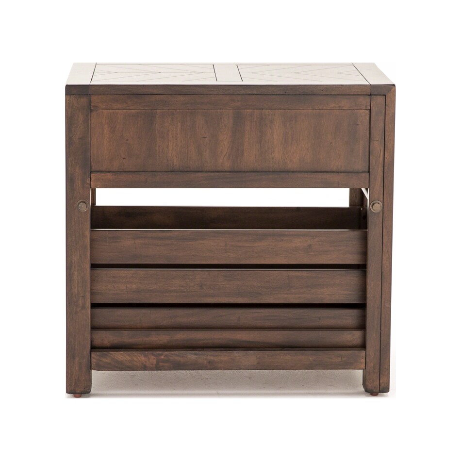 sund brown end table   