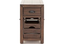sund brown end table   