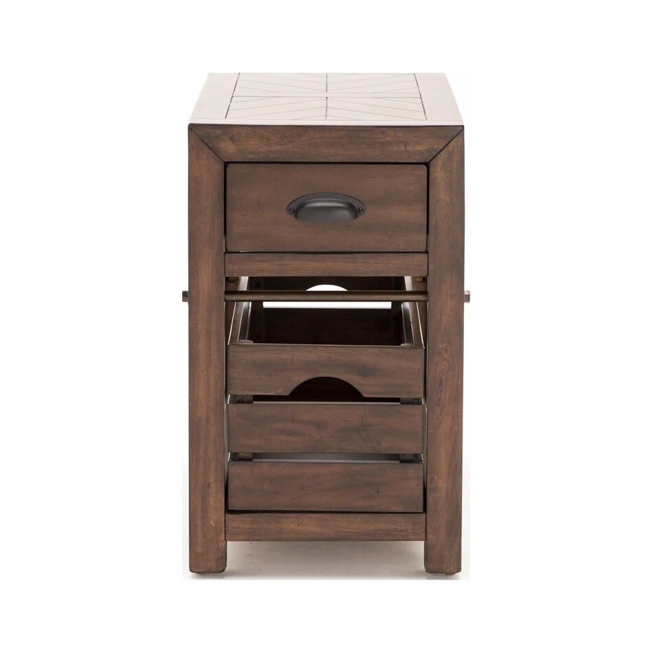 sund brown end table   
