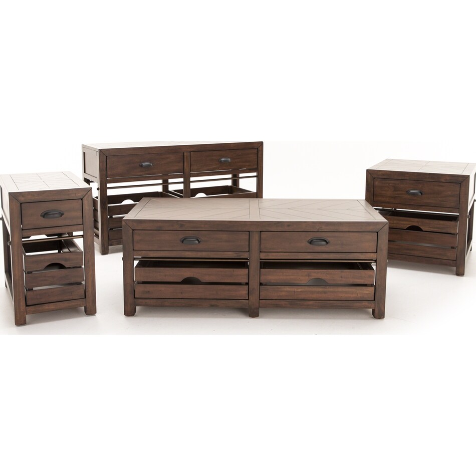 sund brown end table   