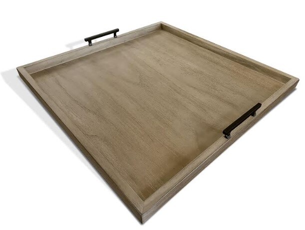 Square ottoman tray with handles-coffee table tray-for ottoman-wood serving  tray with handles-coffee table tray-rustic wood serving tray