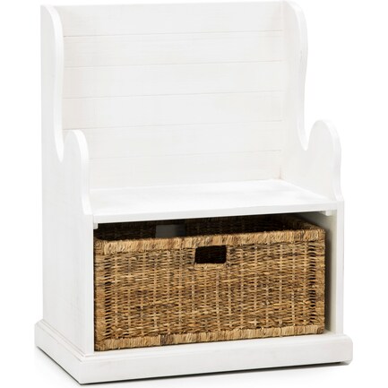 Storage Solutions White Hall Seat with Basket