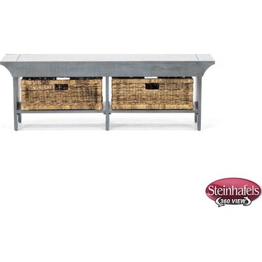 Storage Solutions Collection Boy Blue 55" Bench with 2 Baskets