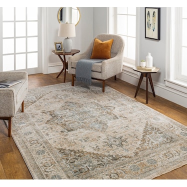 Brunswick Beige/Olive Medallion Area Rug