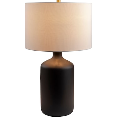 Black Matte Ceramic Table Lamp 27"H