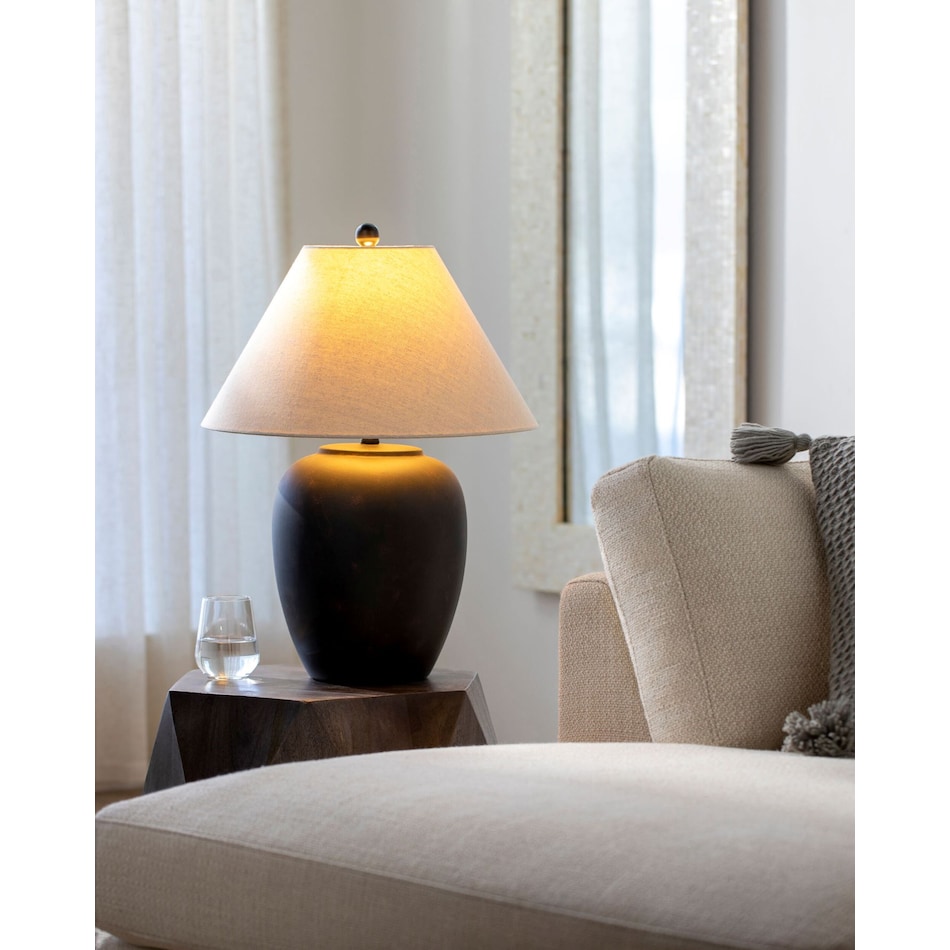 sury black table lamp   