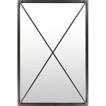 Black Metal X Wall Mirror 33"W x 55"L