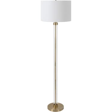 Brass and Glass Floor Lamp 63"H