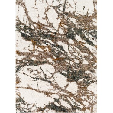 Celestial Shag Cream/Green/Mustard/Brown Area Rug