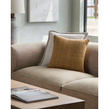 Camel Wool Poly Pillow 18"W x 18"H