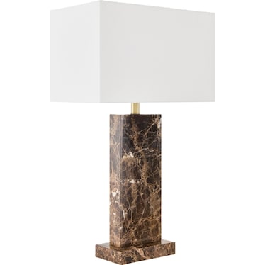 Brown Marble Table Lamp 29"H