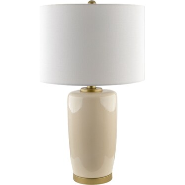 Cream Ceramic Table Lamp 26"H