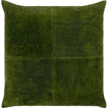 Olive Corduroy Pillow 18"W x 18"H