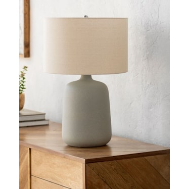 Grey Ceramic Table Lamp 24"H