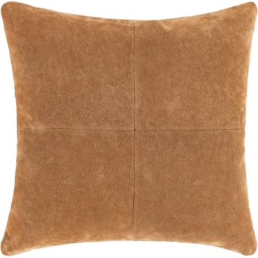 Camel Suede Poly Pillow 20"W x 20"H