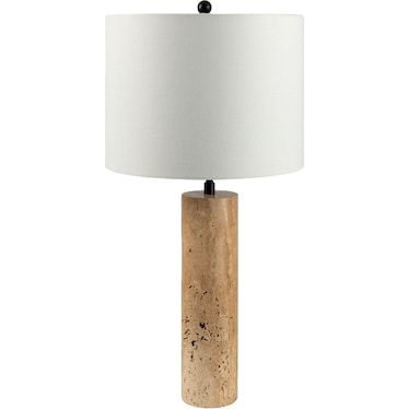 Natural Travertine Table Lamp 27"H