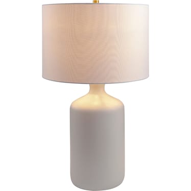 White Matte Ceramic Table Lamp 27"H