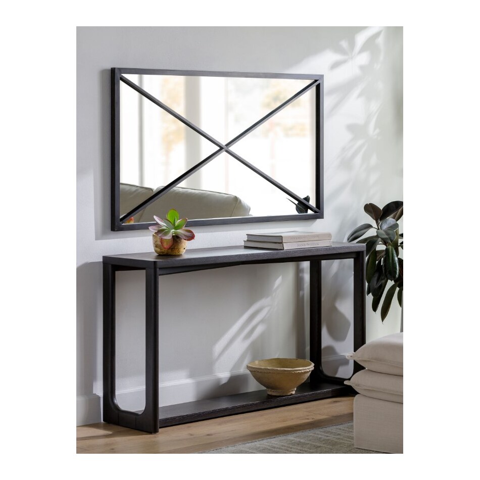 surya black wall mirror   