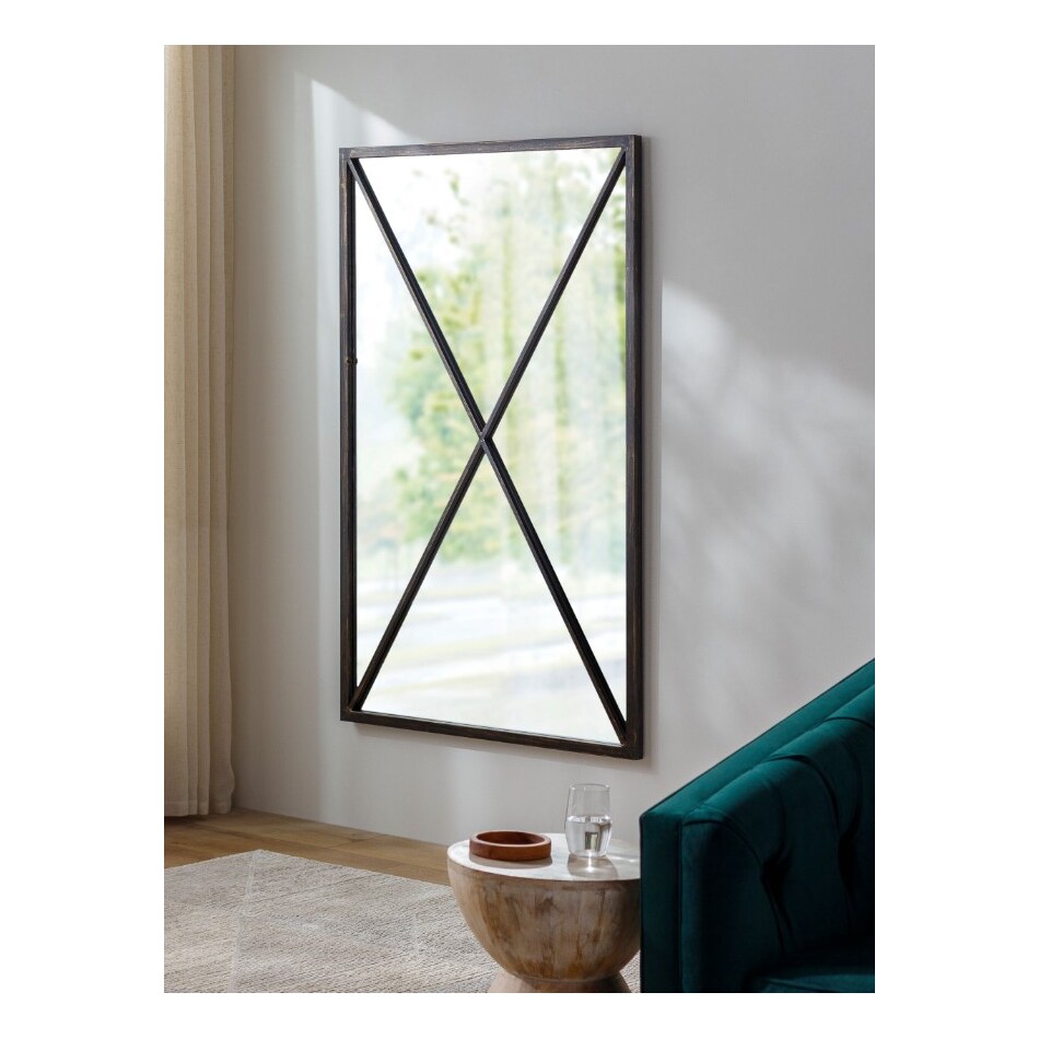 surya black wall mirror   