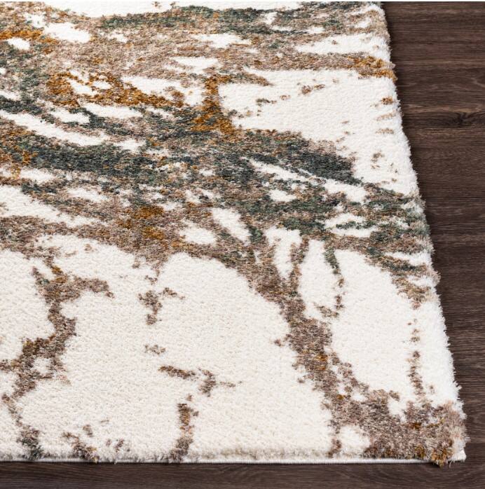 Celestial Shag Cream/Green/Mustard/Brown Area Rug Steinhafels