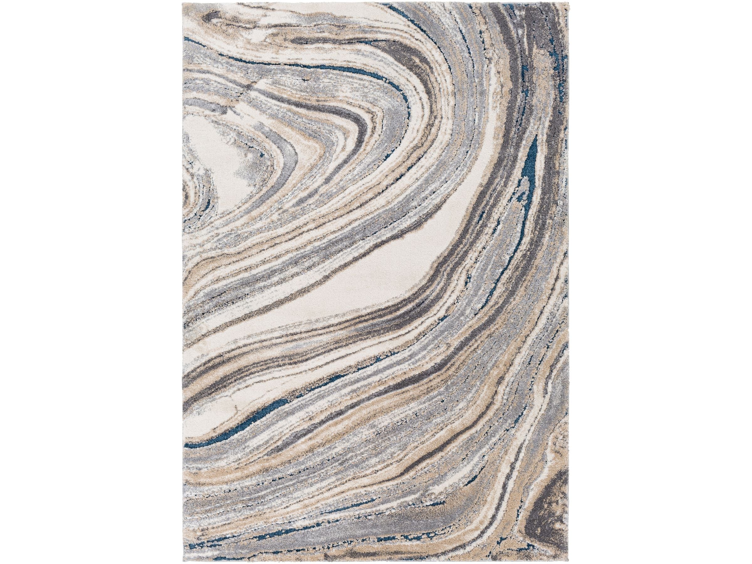 Tuscany Cream/Tan/Blue Swirl Area Rug Steinhafels