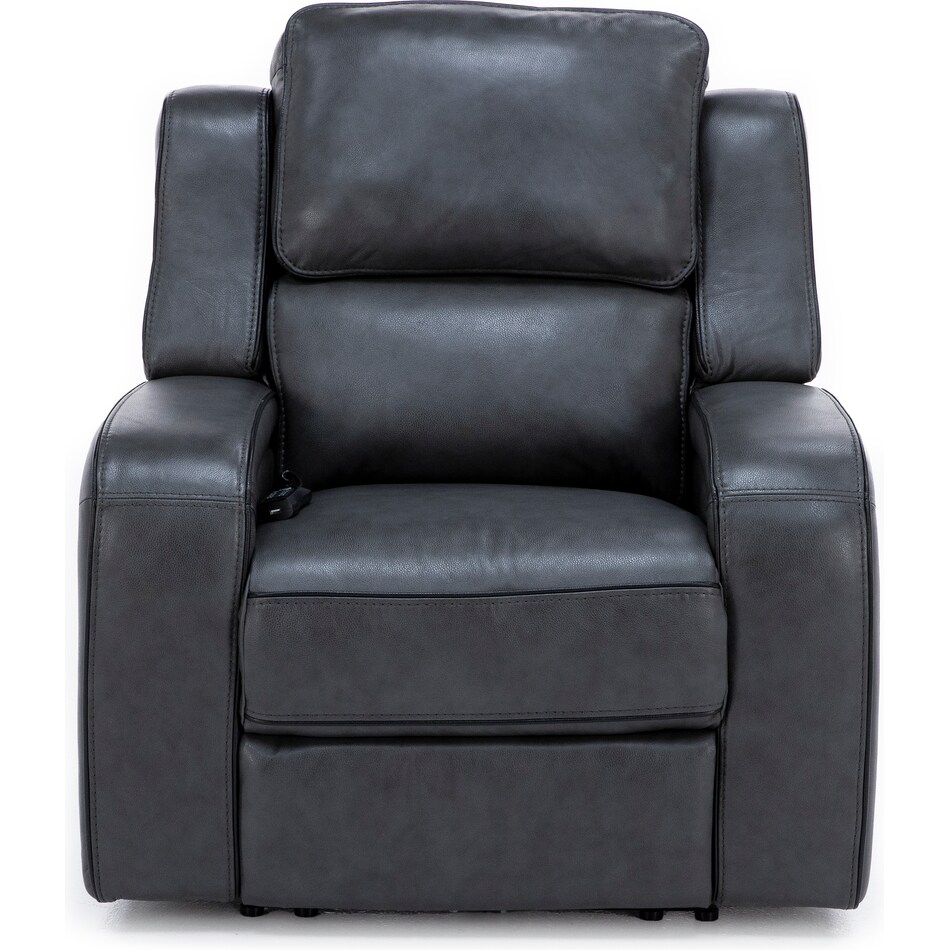 synergy home furnishings grey recliner z  