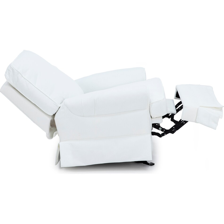 synergy home furnishings white recliner z  
