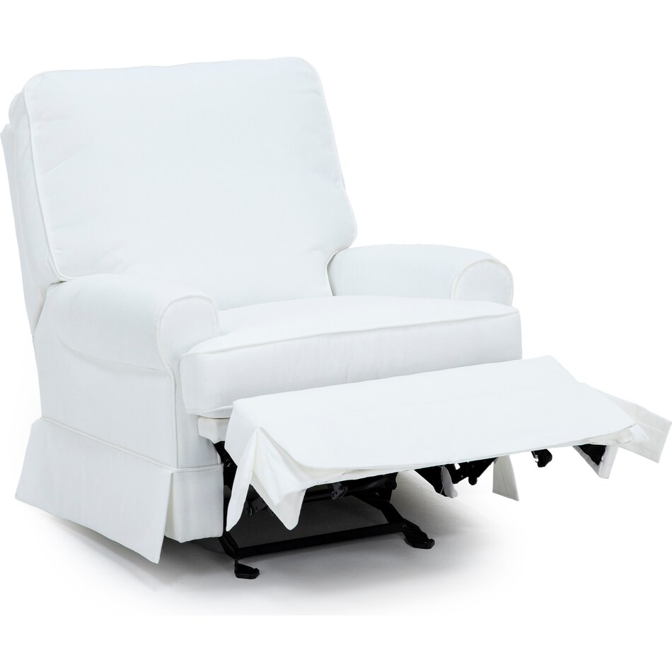 synergy home furnishings white recliner z  