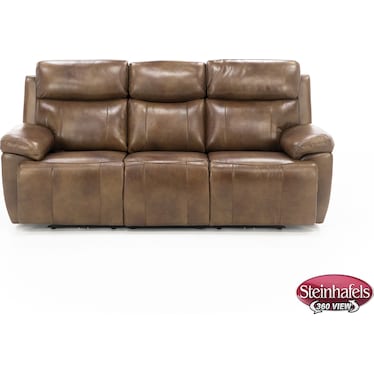 Direct Design Evanston Leather Fully Loaded Reclining Sofa with Air Massage and Drop Down Table in C