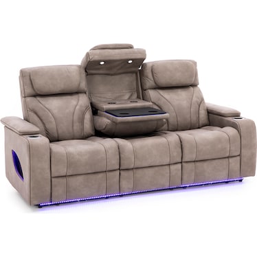 Direct Design Torino Fully Loaded Reclining Sofa With Air Massage, Heat, Drop Down Table And Lights