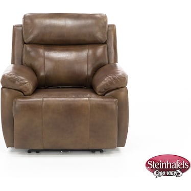 Direct Design Evanston Leather Fully Loaded Recliner with Air Massage in Caramel