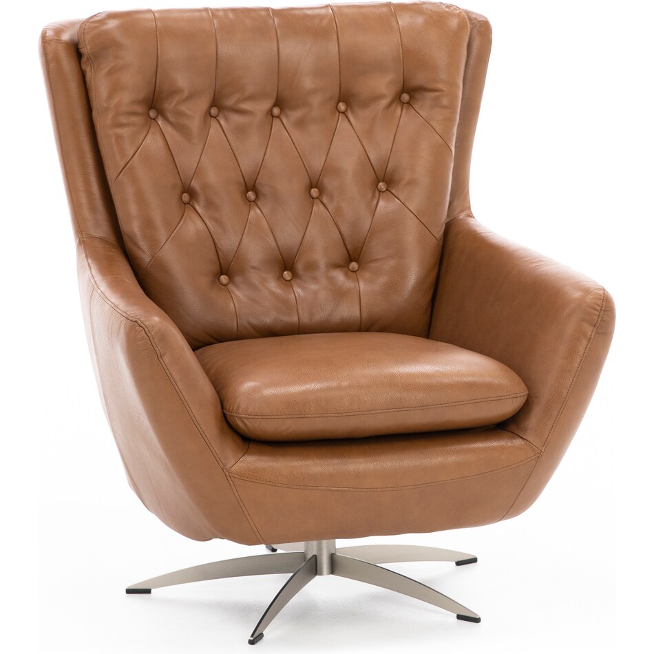syng brown swivel chair   