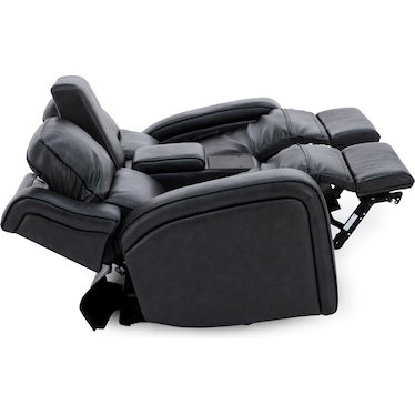 Liam Leather Fully Loaded Zero Gravity Console Reclining Loveseat With Massage And Immersive Audio