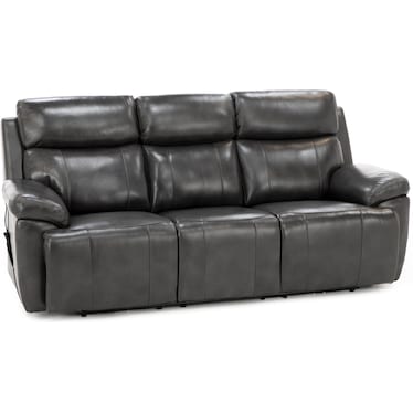 Direct Design Evanston Leather Fully Loaded Reclining Sofa with Air Massage & Drop Down Table in Dar
