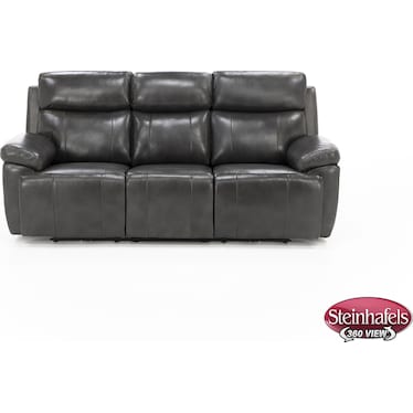 Direct Design Evanston Leather Fully Loaded Reclining Sofa with Air Massage & Drop Down Table in Dar