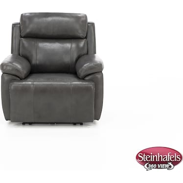 Direct Design Evanston Leather Fully Loaded Recliner with Air Massage in Dark Grey