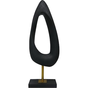 Matte Black Abstract Sculpture 7"W x 20.5"H